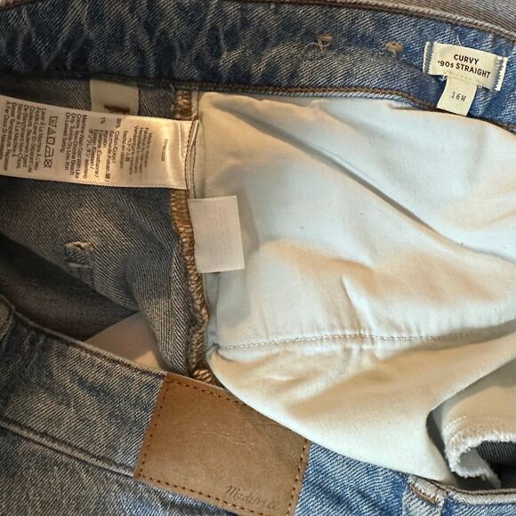 madewell plus curvy '90s straight jean rondell wash blue nn801 women size 16w - Picture 10 of 10